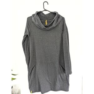 2010 Lolë Women's Gray Cowl Neck Sweater Dress